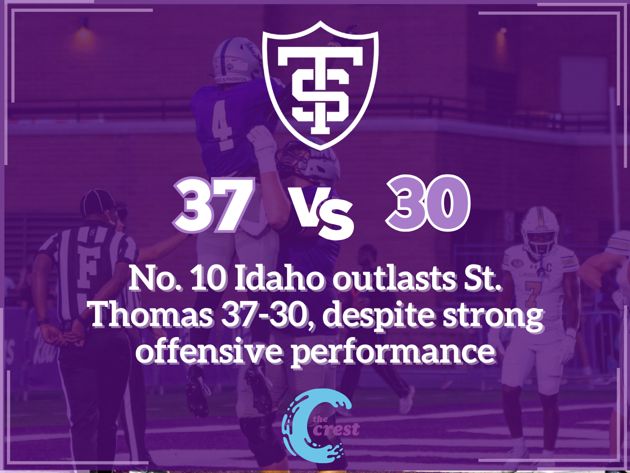 No. 10 Idaho outlasts St. Thomas 37-30 despite strong offensive performance