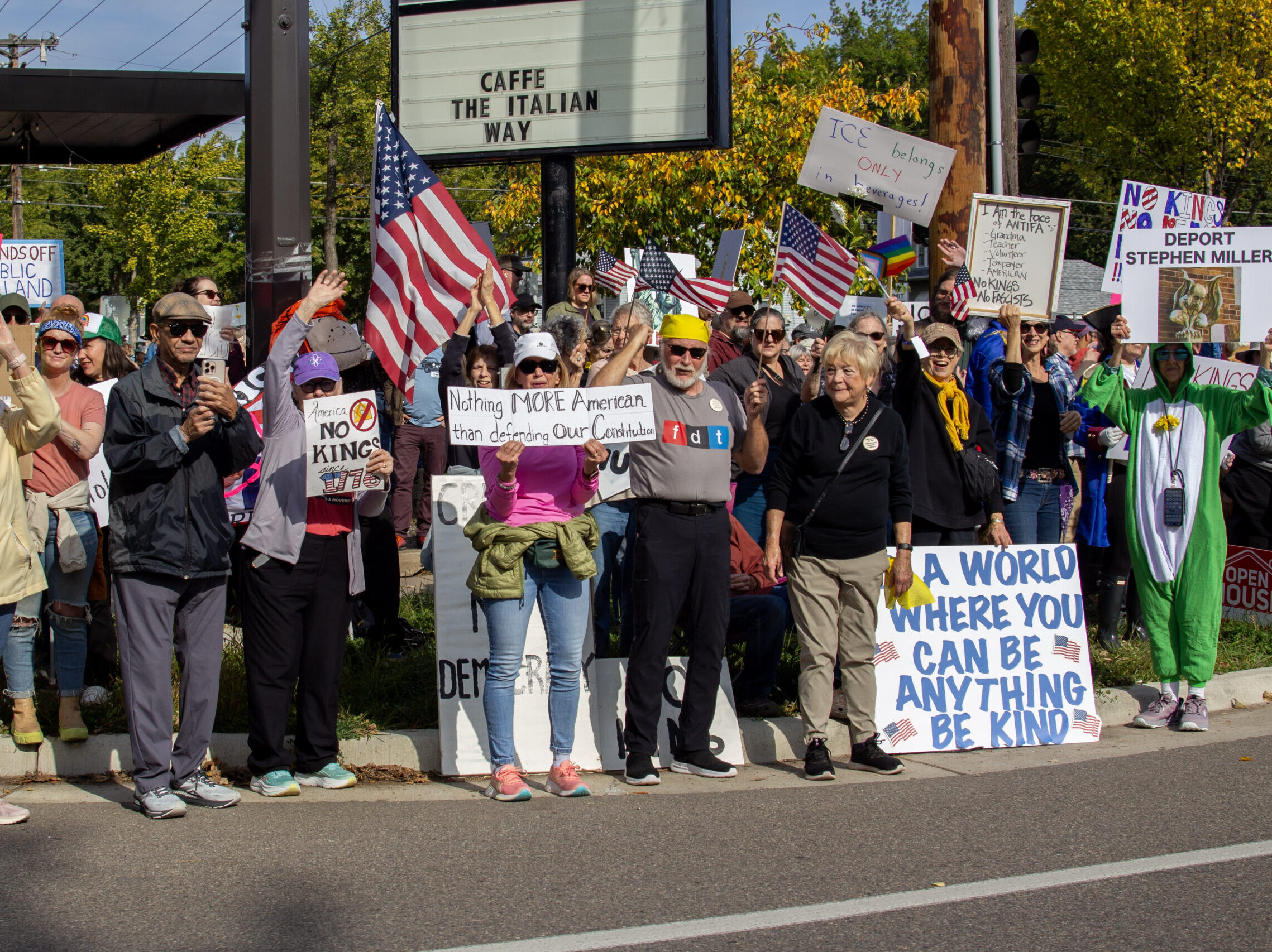 Crowds gather to demand “No Kings” in St. Paul
