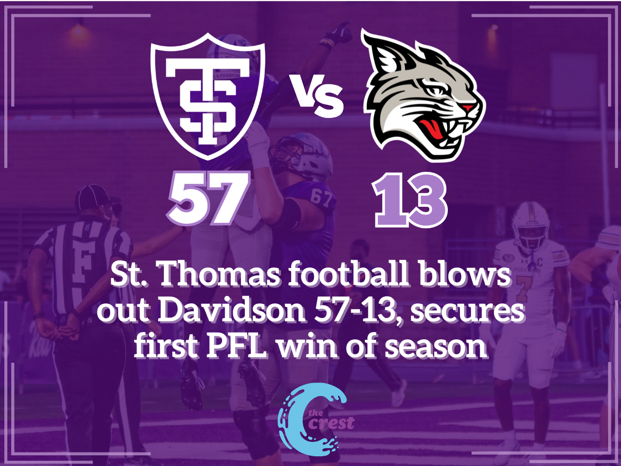 St. Thomas football blows out Davidson 57-13, secures first PFL win of season