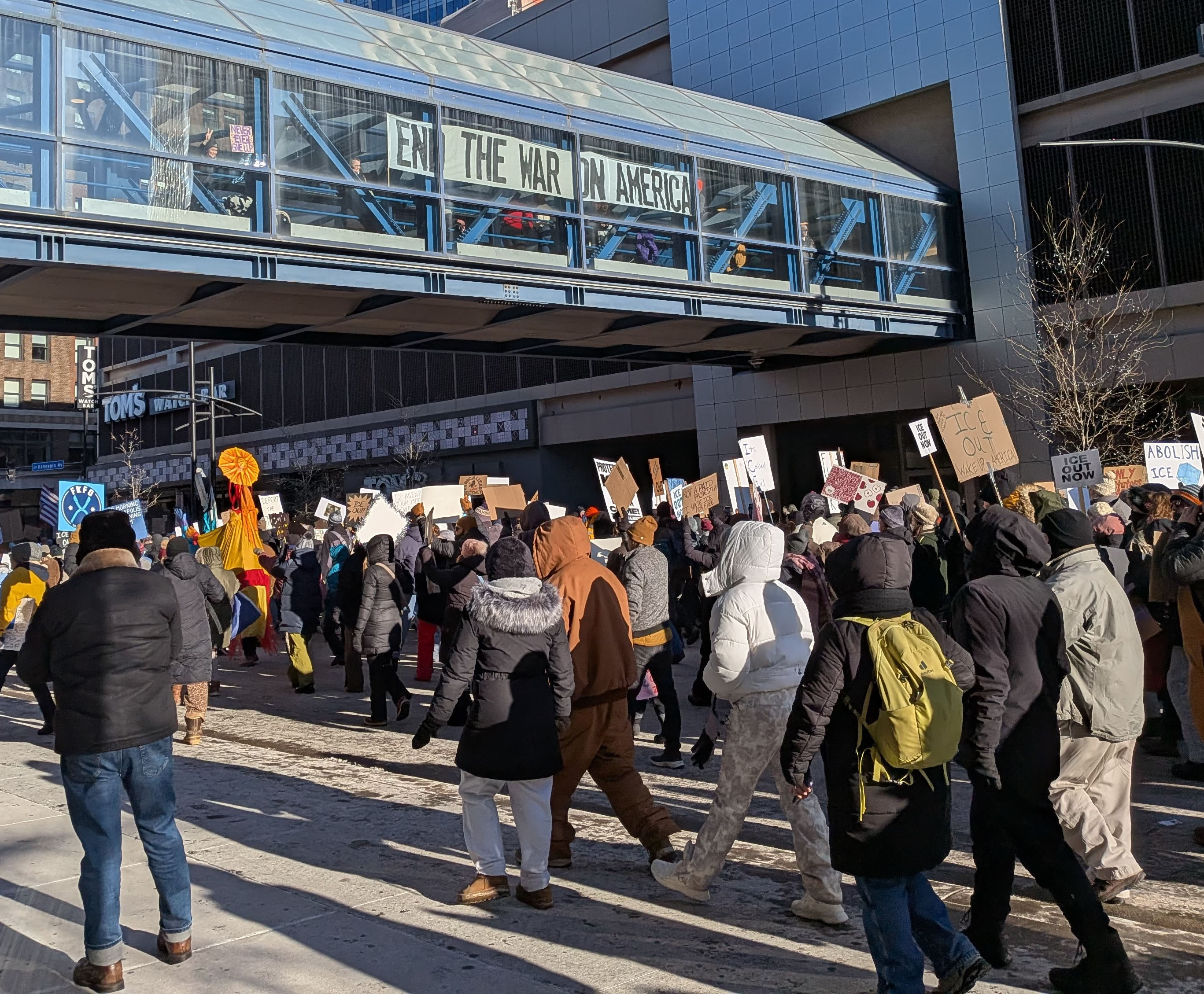 College students join thousands in second major anti-ICE demonstration in downtown Minneapolis