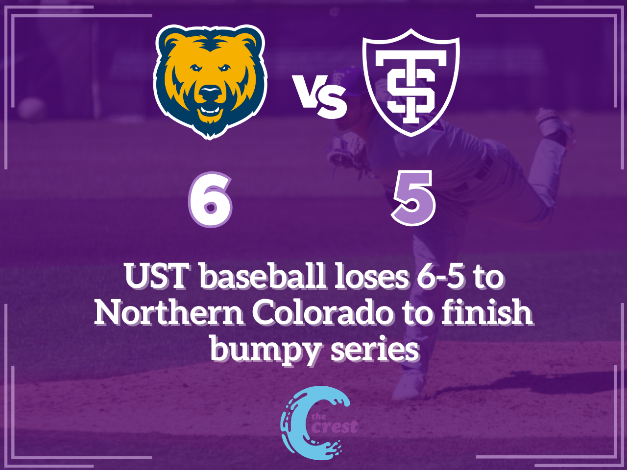UST baseball loses 6-5 to Northern Colorado to finish bumpy series